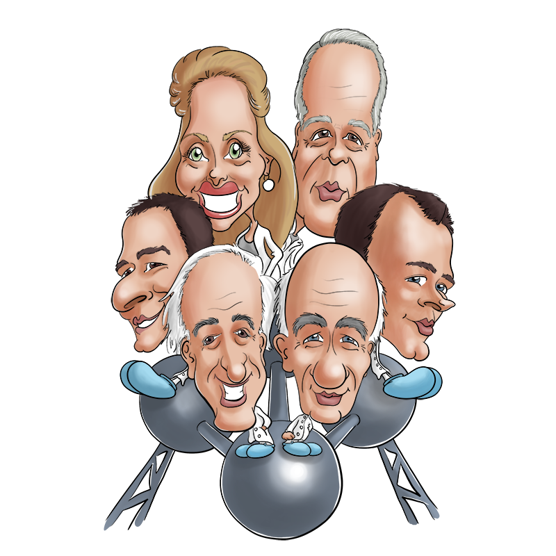 Caricature d'un couple dans une voiture avec des canettes attachées